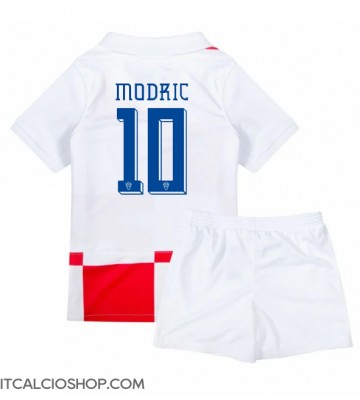 Croazia Luka Modric #10 Prima Maglia Bambino Europei 2024 Manica Corta (+ Pantaloni corti)